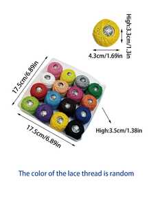 16 Colors Long Fiber Pure Lace Thread Set DIY8 Suitable For Home Multi-Function Sewing Thread. Random Colors, Can Be Used For Clothing Sewing, Hand Knitting And More. - Lace Thread - View 9