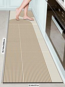 SANJIANGDI 1pc Of Beige, Arched, Striped Pattern Rubber Mat With A Soft Cushion, Easy To Absorb Water And Clean. Suitable For Use In Kitchens, Bathrooms, And Other Areas. It Is Versatile Throughout The Year And Suitable For Various Holidays. - Multicolor - View 17