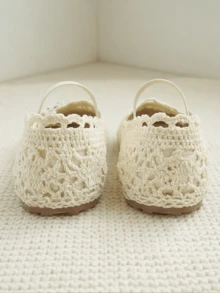 Scarpe Mary Jane da principessa per bambini 3-12 anni con fiocco a pois e traforato, best-seller | Suola piatta in gomma marrone chiaro, flessibile, antiscivolo, senza tacco, leggera | Stile pastorale fresco per uscite all'aperto in primavera e brevi viaggi - Beige - Visualizzare 6