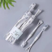 8pcs/Set Multifunctional Colorful Double-Headed Toothbrush, For Brushing Teeth And Cleaning Tongue - Multicolor - View 3