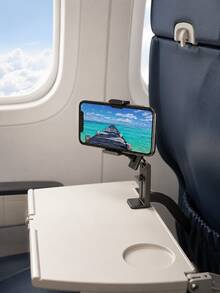 Universal Airplane Phone Holder, Hands-Free Viewing, Multi-Directional Dual 360° Rotation, Pocket-Sized, Essential Travel Accessory For Flight, Suitable For Desk And Tray Table - Multicolor - View 6