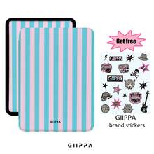 GIIPPA 1pc Pink & Blue Striped Kindle Protective Case With Hand Strap, Valentine's Day/Christmas Gift For Book Lovers, Auto Wake/Sleep E-Reader Protective Cover, Compatible With Kindle Paperwhite 5/6/7/10/11/12, Kindle Colorsoft 1st Gen, Basic Kindle 8/10/11 All Kids Edition And Signature Edition - Multi-color 23 - View 1