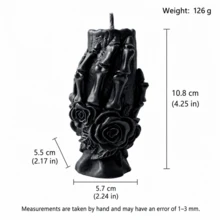 1pc Creative Gothic Skull Hand Series Aromatherapy Candle, Handmade Skull Hand With Rose, Bone Hand Holding Rose Soy Wax Candle For Tabletop Decor, Candle Gift, Altar Decoration, Halloween Candle, Unique Gift For Gothic Collectors, Indoor Home Decor, Late Autumn Holiday Gift, Fashion Scented Decorative Candle - Gothic Skull Hand Series Scented Candle - View 10