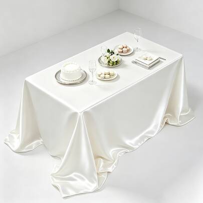 1pc Modern Minimalist Satin Wrinkle-Resistant Tablecloth, Table Runner, Suitable For Home, Hotel, Banquet, Party And Holiday Decoration