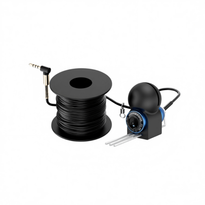 Cámara submarina con cable de 15m/49.2ft, visión nocturna IR, zoom óptico 4X, impermeable IP68, fácil de transportar al viajar, para pesca en barco en lago de hielo (Solo cámara)