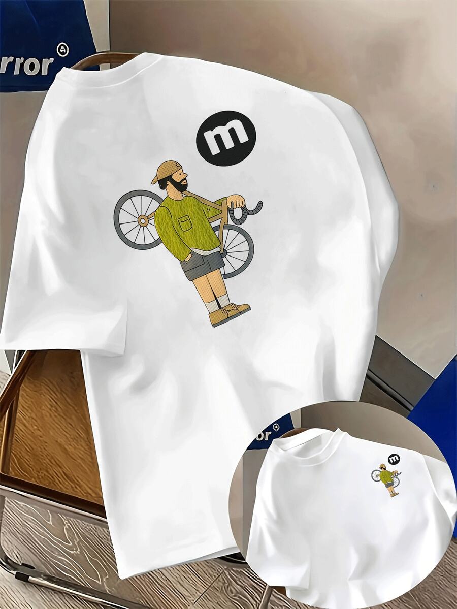 Men'sgraphics,Summercotton,Solidcolor,Versatileforcommuting - 白色 - 查看 1