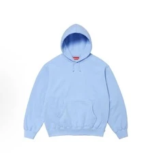 Supreme Satin Applique Hoodie FW24 | Premium Heavyweight Crossgrain Fleece Hoodie, Streetwear Layering Set For Men & Women - Light Blue Hoodie - 查看 2