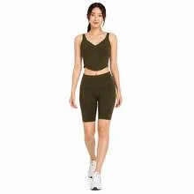 Li-Ning Women's High Waist Elastic Knee-Length Yoga Cycling Shorts ANBV002 - Prickly Green - View 4
