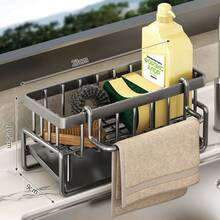 1 pieza Organizador de estante para fregadero de cocina de acero inoxidable - Varios estilos y colores - Ver 16