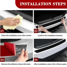 Universal Rear Bumper Guard Strip PVC Rubber Protective Strip Car Trunk Threshold Strip Decorative Bumper Reinforcement Protection Strip - A - View 5