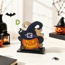 2D Flat - Halloween Wooden Napkin Holder Decoration, Featuring Ghost And Pumpkin Halloween Theme Design, Suitable For Home Dining Table, Bar Counter, Kitchen Countertop Napkin Storage - Multicolor - View 14