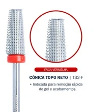 Brocas Bluwe Diamantada/ Tungstênio/ Mandril - Cônica Topo Reto Vermelha - Visão 2