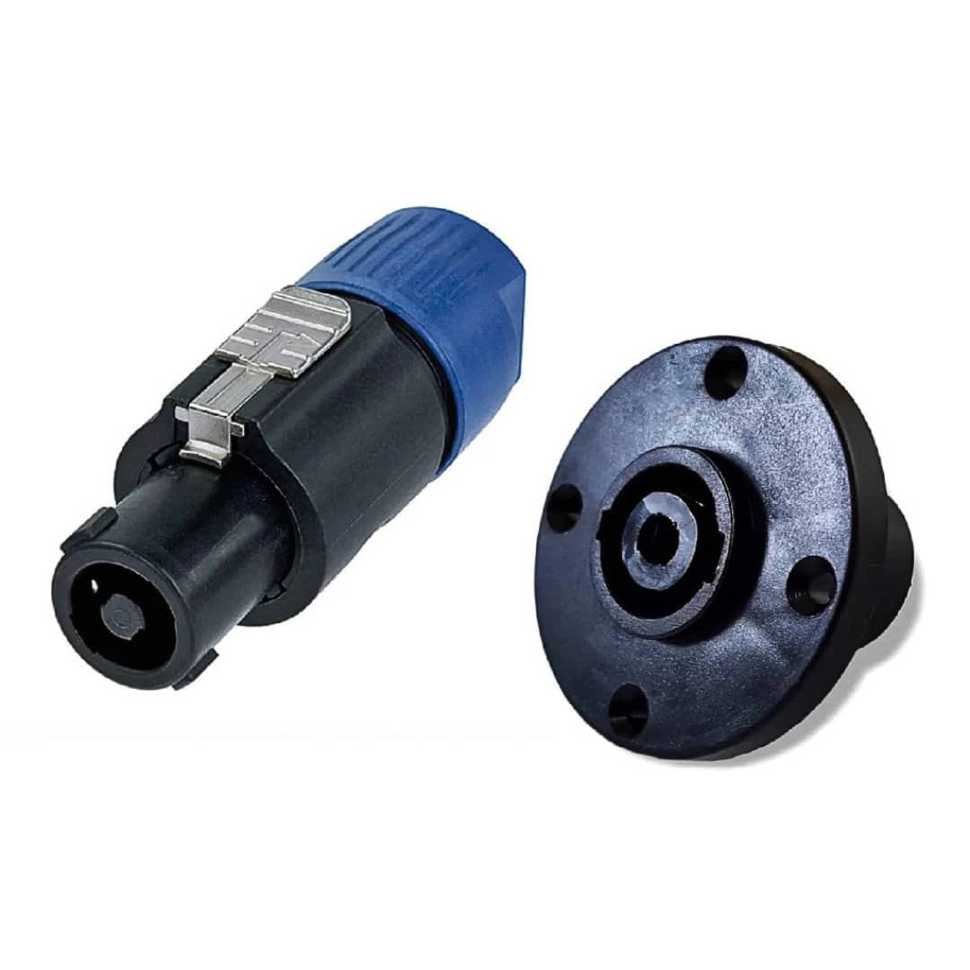 Kit Conector Plug Speakon Macho x Femea 4 Vias Painel Linha Mxt - Azul - Visão 1