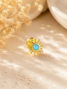 1PC 925 Sterling Silver Flat Back Cartilage Earring For Women Evil Eye Cross Infinity Sun Helix Piercing Stud Tiny Cute Cz Lobe Conch Labret Jewelry - Single - View 7
