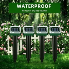 2/4/6/8/10-Piece Set Solar Ultrasonic Waterproof Animal Repeller, Suitable For Outdoor Yards, Gardens, Orchards And Other Locations, Effectively Repels Birds, Snakes, Rats, Dogs And Other Animals, Ground Mountable - 彩色 - 查看 12