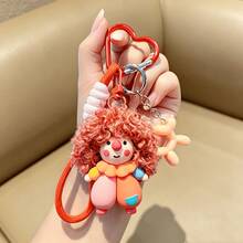 1pc Cute Funny Fluffy Keychain, Unique Design Fashion Bag & Key Accessory, Perfect Gift For Women And Girls, Suitable For Daily Use, Universal Bag Charm - Curly-haired Doll - View 7