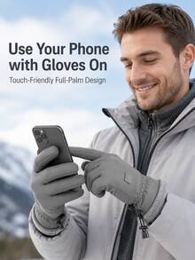 1 Pair Winter Cycling Gloves Touchscreen Warm Windproof Gloves Unisex Outdoor Cycling Hiking Walking - Multicolor - View 2
