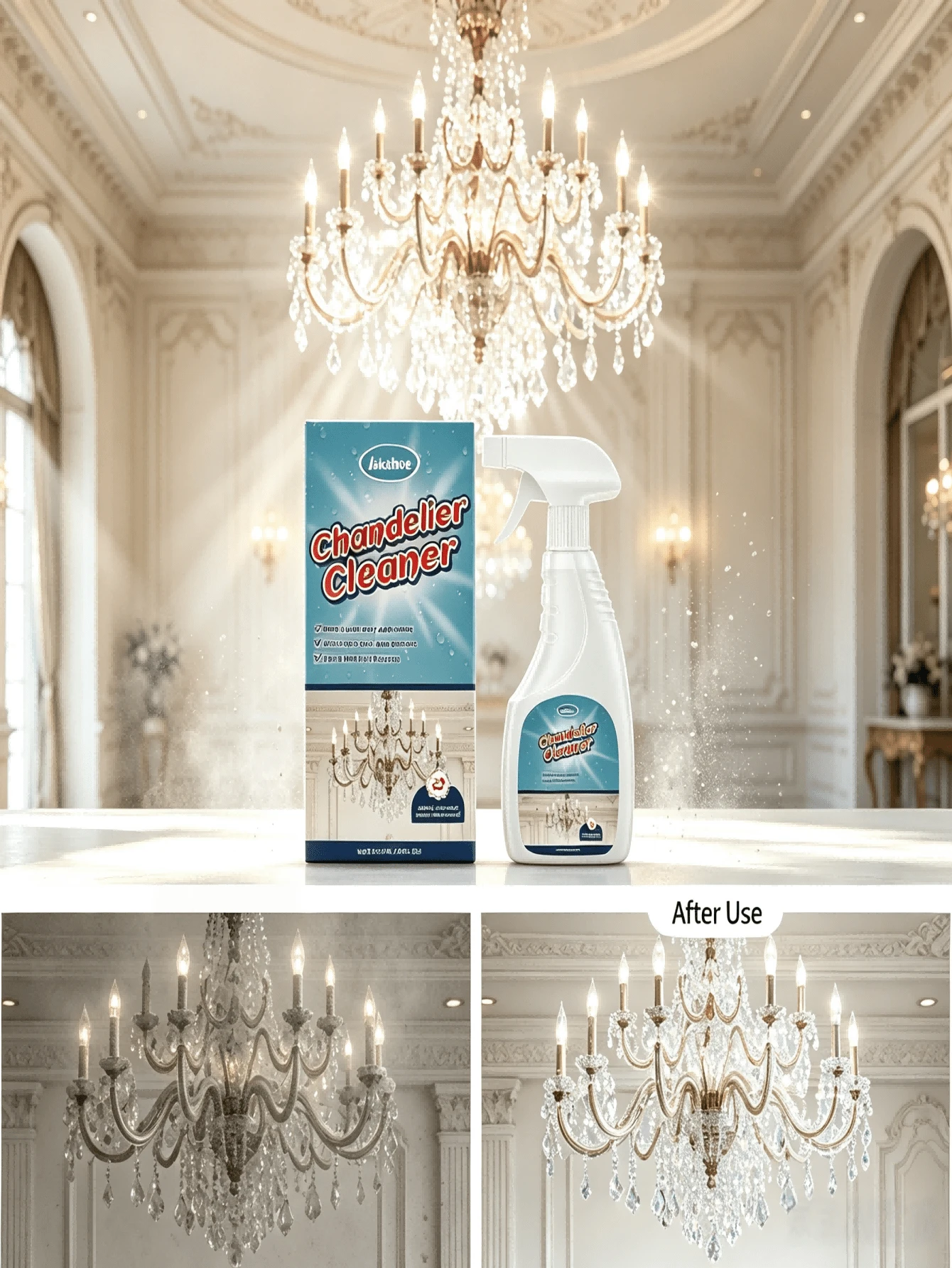 jakehoe Nettoyant pour luminaire suspendu, Entretien quotidien du luminaire suspendu à la maison, Nettoie et illumine, Spray anti-poussière, Nettoyage du luminaire suspendu, Anti-poussière, Essentiel pour les fêtes, Choix de cadeau parfait