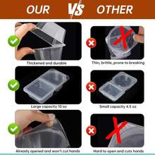 Reusable Snack Containers With Lids: 10/20/40pcs Snack Packaging Containers - Snack Box Containers Portion Control - Meal Prep Containers - Travel Dual Compartment Snack Containers - Camping Essentials - Clear - View 9