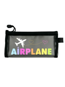 飛機主題網格文件收納袋/護照收納包，多款飛機航線、旅行與英文字母印花，加厚透明網格布料，可視大容量，順滑拉鍊，輕便易攜。適用於旅行、度假、登機、護照、機票與文件收納，日常收據與文具整理，適合男女旅行者，返校季、旅行季禮物首選，送給熱愛旅行的朋友與家人的實用小禮物！ - 彩色 - 查看 14