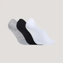 Adidas Unisex Light Sports SPORTSWEAR NO-SHOW SOCKS 3-Pack With Silicone Heel Design Anti-Slip Anti-Bacterial Anti-Odor Comfortable Boat Socks JC9265 - Black and White - View 2