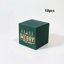 5/10pcs Mini Christmas Gift Boxes With Ribbon - Festive Red & Green "Christmas" Design, Suitable For Candy, Chocolate And Small Gifts - Ideal For Holiday Decor, Party Favors And Christmas Stocking Stuffers - Multicolor - View 8