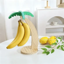 1pc Wooden Banana Rack, Household Storage Rack, Living Room Fruit Storage Rack - Multicolor - View 9
