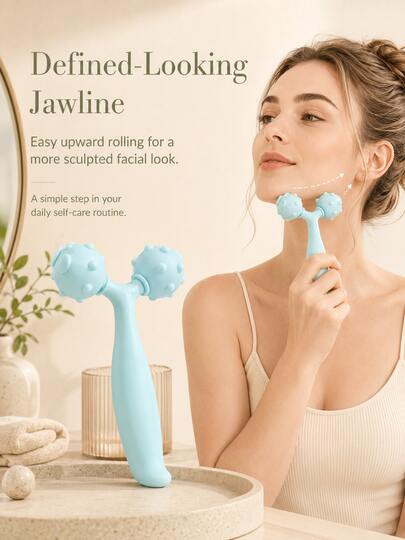 Y-Shaped Facial Massager, 360° Rolling Massage, Relaxes Facial Muscles, Smooth Rounded Design, 3 Colors Available, Suitable For Home, Office Or Travel; Ideal Gift Choice. Back To School Essential, Holiday Gift, Valentine's Day Gift.
