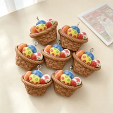 5/10pcs Resin Easter Egg Pendants, Suitable For DIY Jewelry Making, Perfect For Party Accessories, Earrings, Necklaces, Bag Charms - Basket Of Colorful Eggs Pendant - View 9