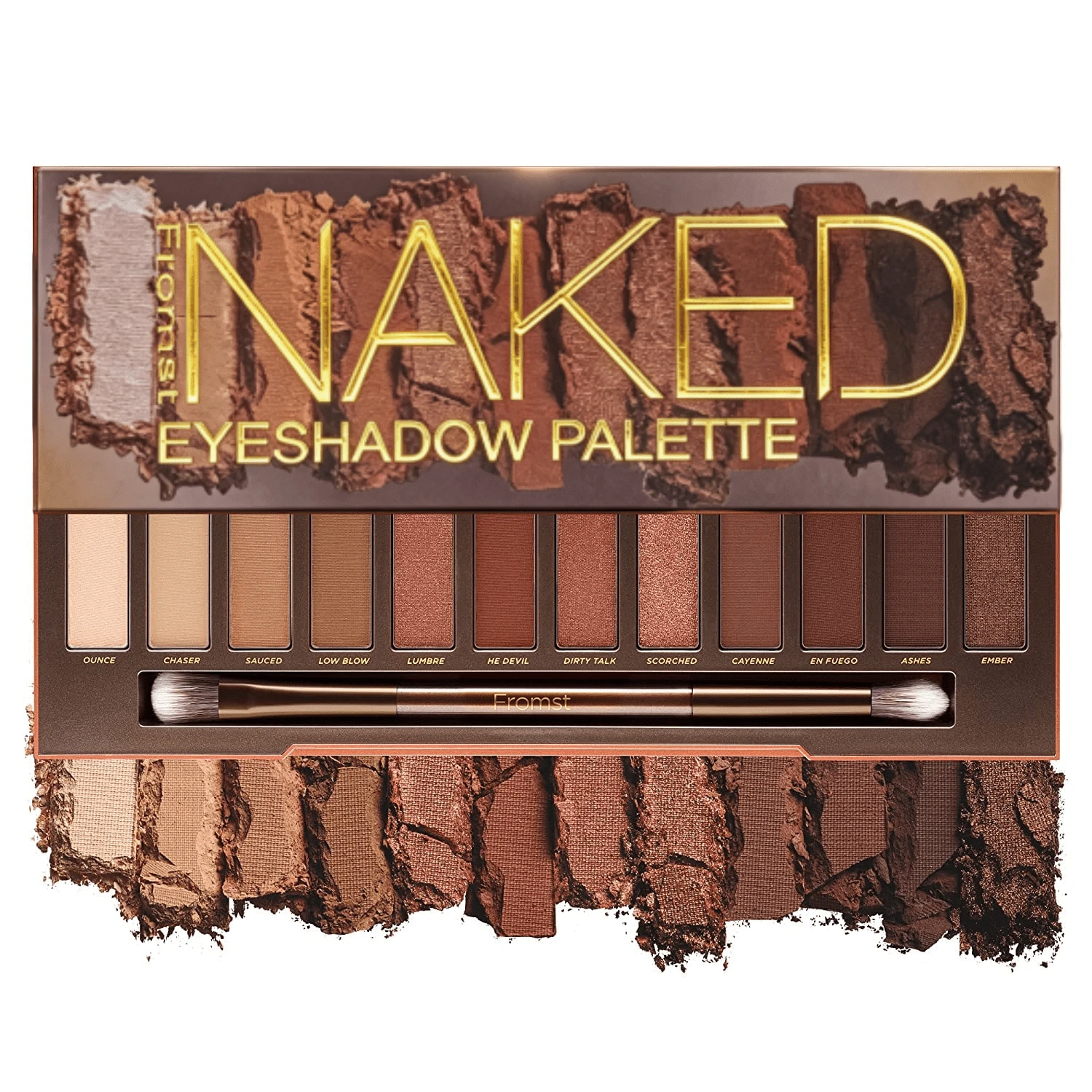 Naked Warm Earth Tone 12-Color Eyeshadow Palette, High-Pigmented Matte & Shimmer Waterproof Formula, Comes With Eyeshadow Brush, Ideal For Daily Date, Disco Party And Event Makeup, Perfect Holiday & Halloween Gift - T777B - 查看 1