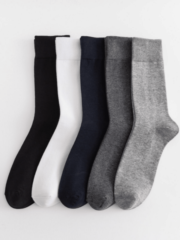 1/5/10/20 Pairs Men's Business Socks, Moisture-Wicking, Breathable, Multi-Color, Versatile, Comfortable And Soft
