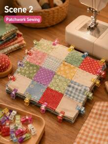 52 piezas de clips de costura de plástico de colores mixtos, clips de fijación de tela, clips de patchwork, herramientas de costura para fijación de tela - 52 piezas colores surtidos - Ver 3