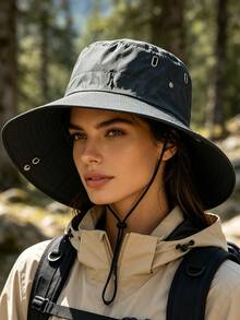 2 Styles Wearable Breathable Perforated Sun Hat, Wide Brim UV Protection Outdoor Bucket Hat, Suitable For Camping And Hiking - A - View 6