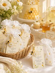 60pcs/20sets Bohemian Style Bee Keychains Party Favors Baby Shower Gender Reveal Party Return Gifts Baptism Christening Birthday Party - Multicolor - View 4