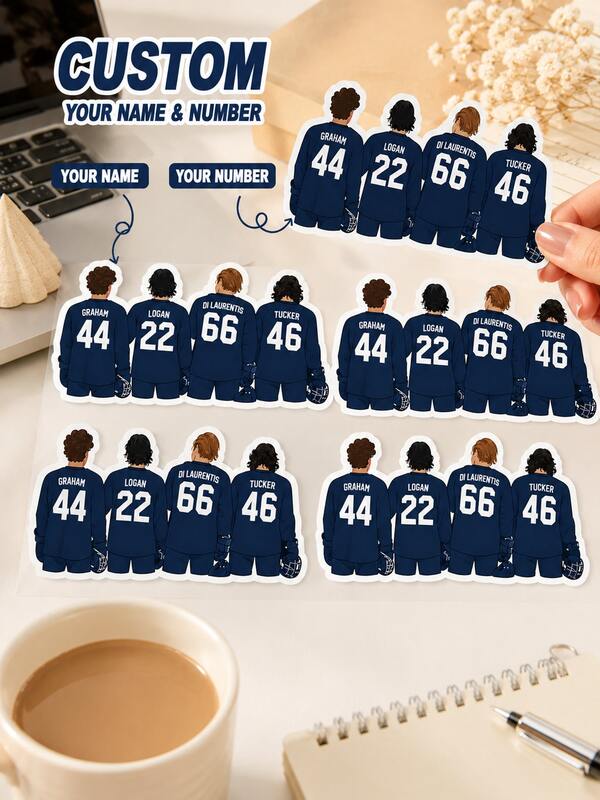 16/32/48pcs Off Campus Hockey Sticker, Bookish Sticker, BookTok Gift, Kindle Sticker, Laptop Decal, Kindle Gift, Photo Customized Decorative Stickers,For Family, Personalized Gift, Design Your Own Personalized Stickers,Parody Vinyl Decal.