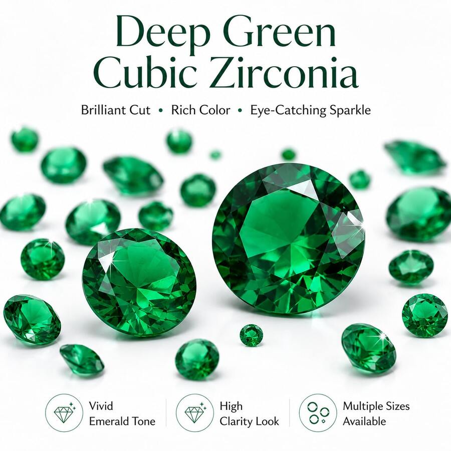 DIY 立方鋯石閃亮璀璨火彩 AAA 級圓形機切 1mm 2mm-15mm 散石 CZ 鋯石寶石珠寶手工DIY莫桑鑽透明寶石