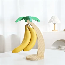1pc Wooden Banana Rack, Household Storage Rack, Living Room Fruit Storage Rack - Multicolor - View 6