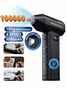 Wireless Electric Air Duster With Personal Cooling Fan - 108,000 RPM Super Strong Blowing & Suction Power, 6-Speed Quiet Fan, Rechargeable Wireless For Keyboard, Computer, Car, Home Cleaning (Suitable For Electronic Devices) - X8 - View 13