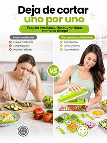Multifunctional Vegetable Slicer With Interchangeable Blades, Transparent Container, Detachable Design For Salads, Fruits, And Kitchen Food Preparation - Green - View 4