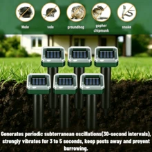 2/4/6/8/10-Piece Set Solar Ultrasonic Waterproof Animal Repeller, Suitable For Outdoor Yards, Gardens, Orchards And Other Locations, Effectively Repels Birds, Snakes, Rats, Dogs And Other Animals, Ground Mountable - 彩色 - 查看 15