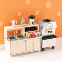 1pc Micro Scene Home Appliance Model, Micro Scene Milk Tea Shop Appliance Model, Ice Cream Machine Model, Milk Tea Bucket Model, Bean Grinder Model, Coffee Pot Model - Milk Tea Shop Equipment Set - View 4