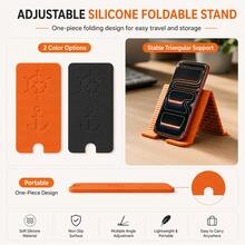 1pc Flexible Foldable Adjustable Non-Slip Portable Silicone Phone Stand, Multi-Angle Desktop Holder For Smartphones, Tablets & Laptops, Home Office Travel - A - View 9