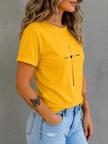 Women T-Shirts - 黃色 - 查看 3