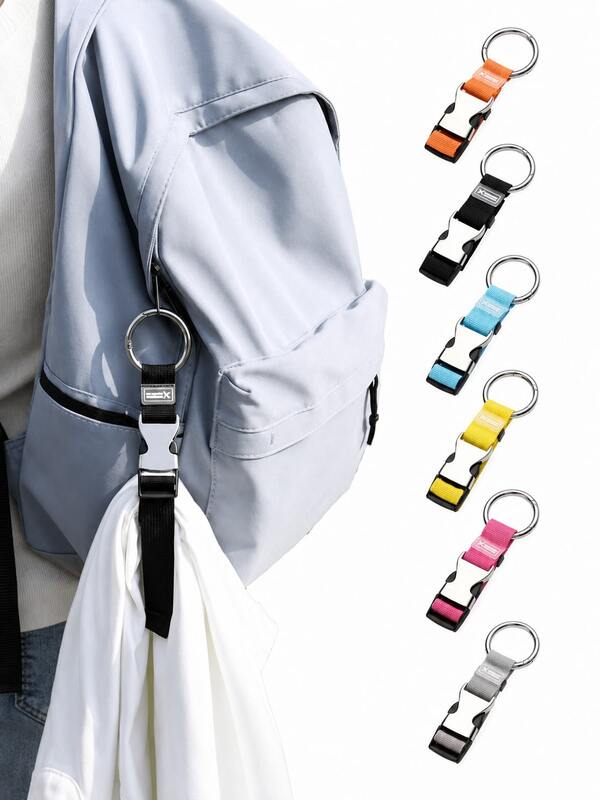 2pcs Adjustable Nylon Luggage Strap With Metal Buckle, Backpack Connector Strap To Secure Backpack To Luggage Handle, Anti-Loss Travel Hook Strap, Suitable For School, Commute, Airport And Outdoor Use