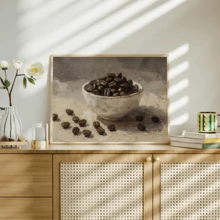 1pc Canvas Wall Art, Framed Wall Decor, Vintage Coffee Bean Still Life Oil Painting Canvas Wall Art, Neutral Farmhouse Decor Poster, Aesthetic Wall Ornament, Suitable For Modern Home Decor, Room Decor, Dorm Decor, Bedroom Decor, Bathroom Decor, Kitchen Decor, Dining Room Decor, Living Room Decor, Office Decor, School Decor, Classroom Decor, Back To School Decor, Autumn Decor, Autumn Poster, Waterproof Poster - Coffee - View 9