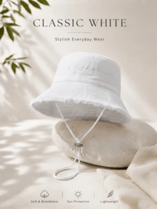 1pc Women's Vintage Distressed Washed Bucket Hat, Suitable For Outdoor Travel, Spring/Summer Sun Protection, Daily Wear, Beach And Vacation - A - View 13