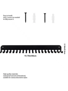 1pc Black Metal Medal Display Rack, Wall-Mounted Medal Hanger With 20 Hooks And Ribbon Storage, Includes Key Hooks, Large Capacity Sports Award Storage Rack, Suitable For Home Gym, Entryway, Bedroom, Back To School Athlete Gift - Black - View 7