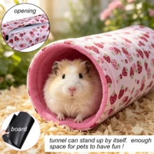 Hamster And Guinea Pig Tunnel, Small Pet Tunnel And Pipe, Soft Wool Small Animal Tunnel Tube And Mat As Well As Corner Hideout Cage Accessories, Suitable For Guinea Pigs, Rabbits, Ferrets, Chinchillas, Hedgehogs, Etc. - View 3