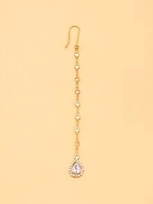 outingfit 1pc Floral Water Drop Forehead Pendant Traditional Headpiece European American Rhinestone Accessory - Multicolor - View 2