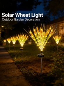 1pc Solar Powered Artificial Wheat Stalk Light, Warm White LED Landscape Decorative Light, IP65 Waterproof, Suitable For Yard, Garden, Villa And Lawn Decoration - Wheat Ear - View 8